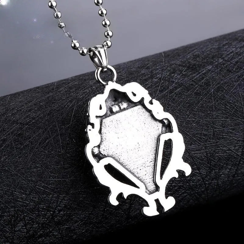 Sapphire Necklace Cosplay Princess Obsidian Simulation Pendant Women Fashion Popular Accessory Retro Gothic Jewelry Prop Gift Qme