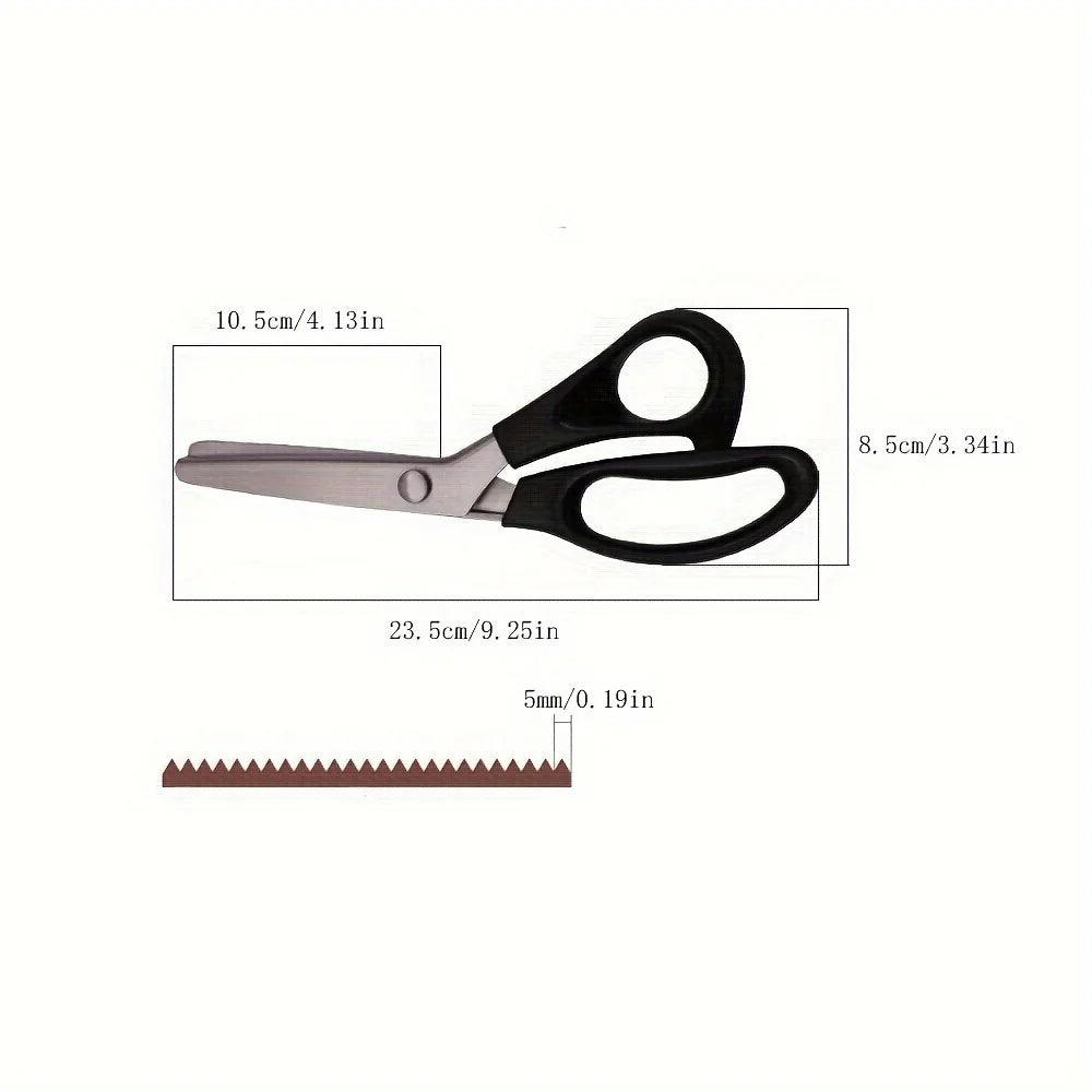 High-carbon Stainless Steel Zigzag Scissors -Sharp Triangle Teeth for Precise Cutting,Ideal for DIY Handiwork, Sewing, Tailoring Qme