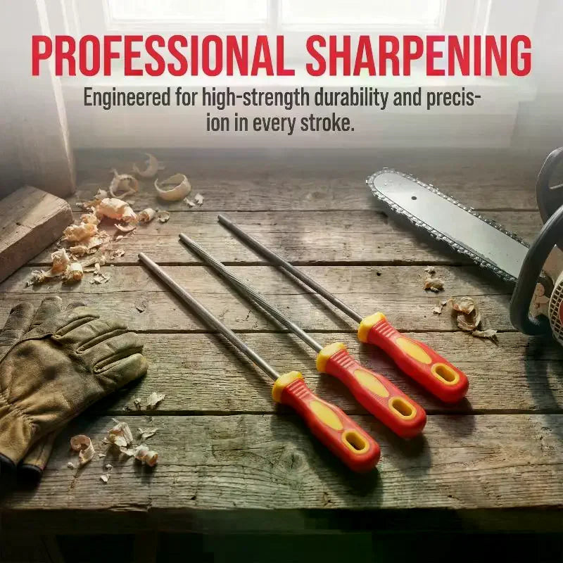 3/6Pcs Chainsaw File Hand Tools 4.0/4.8/5.5cm Sharpening Chainsaw Saw Chain Files Sharpener For Woodwork Qme