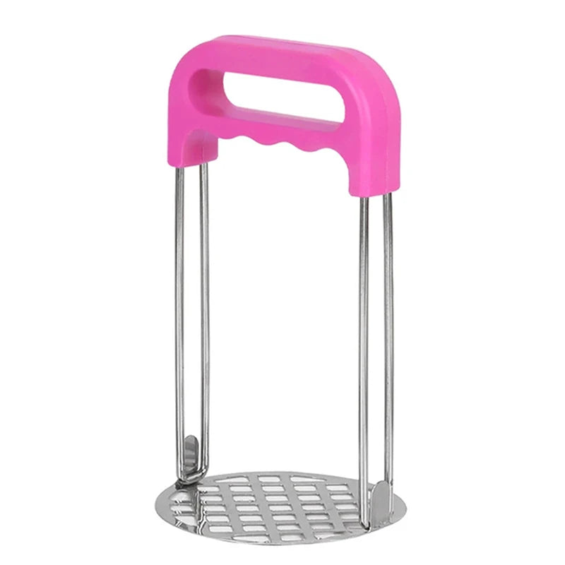Manual Potato Masher Pressed Smasher Portable Kitchen Tool Babies Qme Rose red