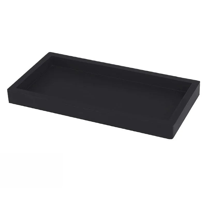 Silicone Sink Caddy Organizer Tray Waterproof Dries Fast Soap Qme Black L 30x12.5x1.8cm