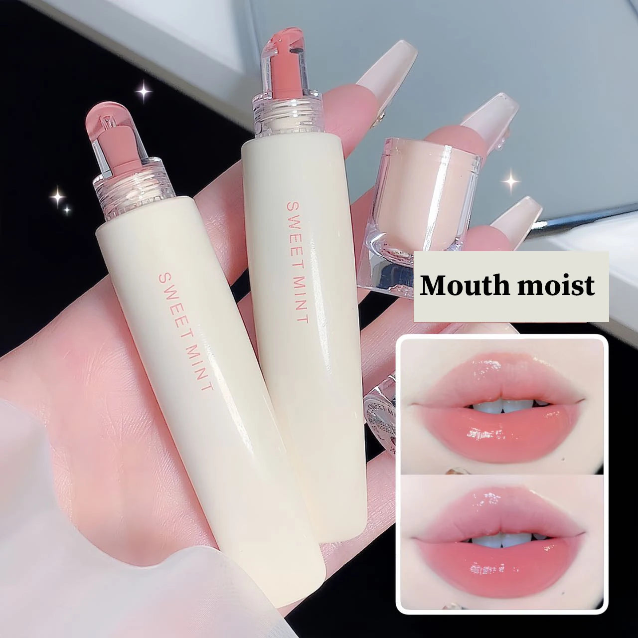 SWEET MINT Lip Jelly Glaze Moisturizing Brightening Mirror Qme