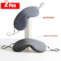 Eye Mask Warm & Cool Dual Use Adjustable Light Blocking Breathable Ice Silk Sleeping Travel Eye Cover Night Aid Sleep Eyepatch Qme 2pcs
