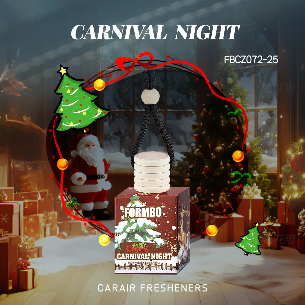 Christmas Car Perfume Fragrance Lasting Odor Removing Snowman Qme 072 CARNIVAL NIGHT