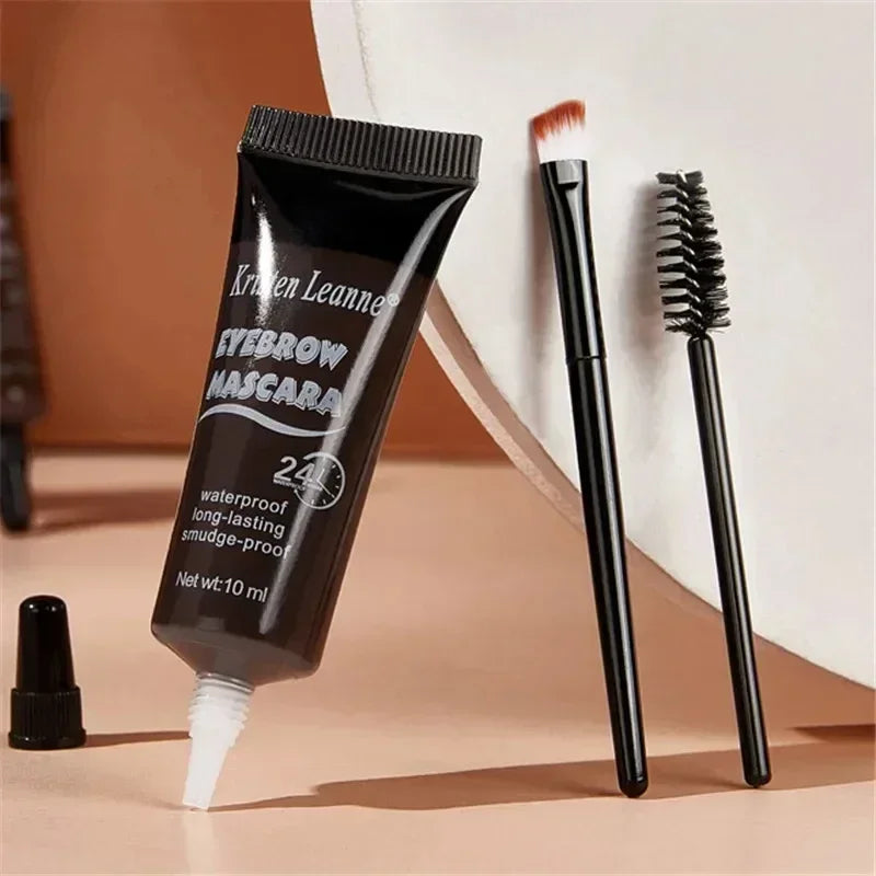 Natural 4 Colors Liquid Dyeing Eyebrow Cream Set Waterproof Durable Brown Tint Eyebrow Henna Mascara Eyebrows Paint Makeup Qme