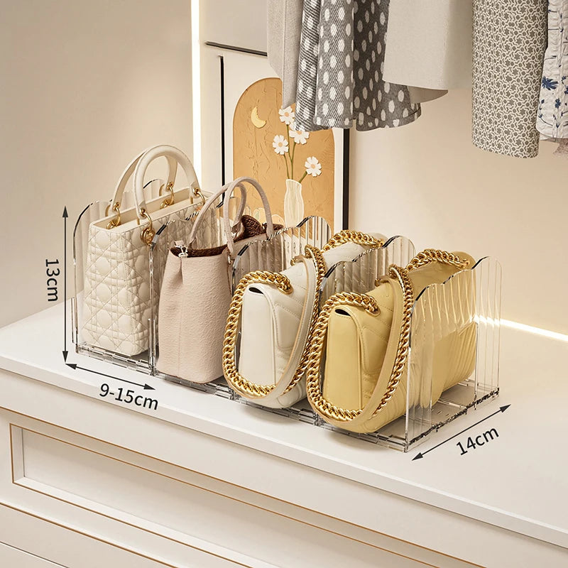 Closet Organizer Transparent Handbag Storage Rack Minimalist Bag Box Qme A3
