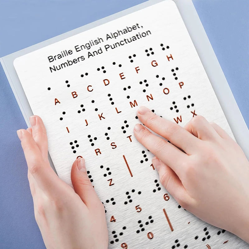 Braille Alphabet Numbers Learning Tool Durable Metal Tactile Bump Qme