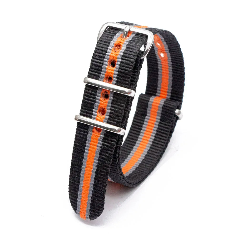 Durable Striped Nylon Wristband Bracelet Watch Band Universal Strap