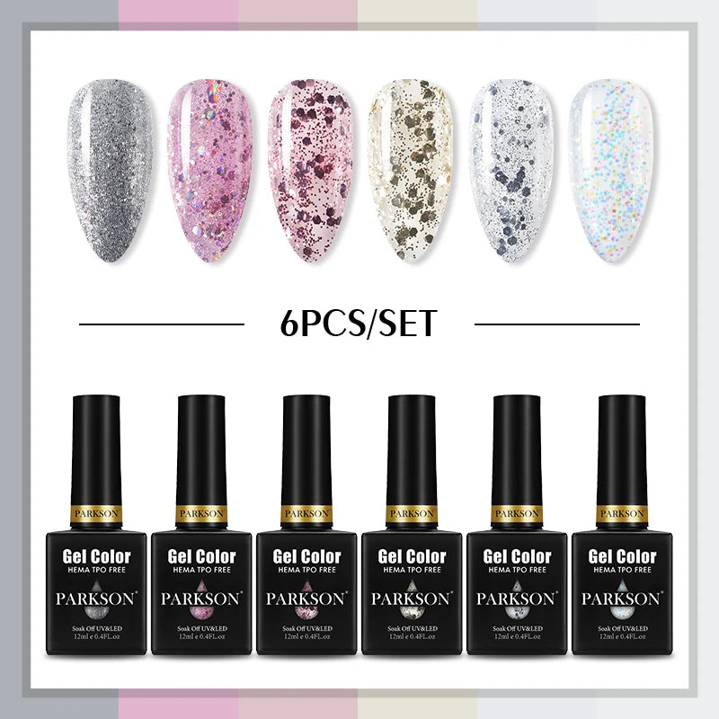 PARKSON Lot Gel Polish Semi-permanent Nail Hybrid Varnishes Base Coat Qme ZH04