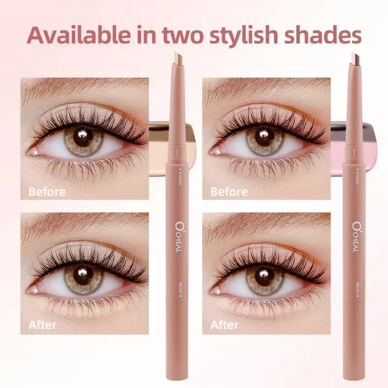 Double-ended Lying Silkworm Pen Natural Matte Shimmer Highlighter Qme