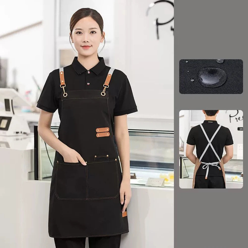 Home Canvas Apron Custom Catering Milk Tea Shop Flower Shop Supermarket Cake Shop Special Work Clothes Qme