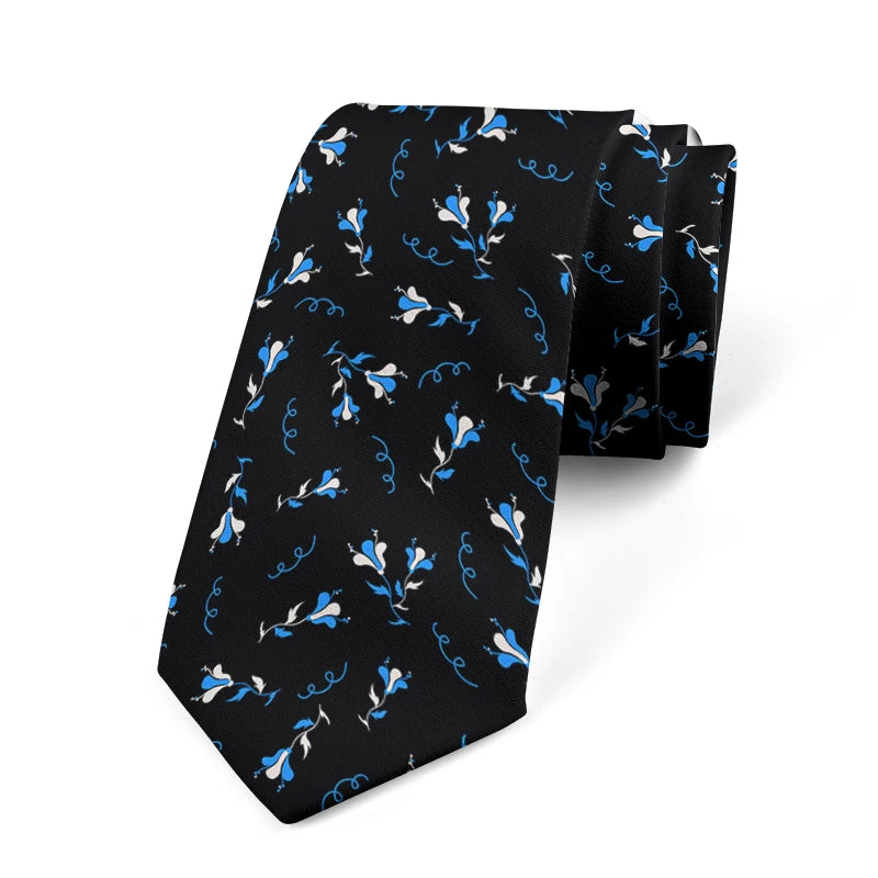 Men's Slim Fit 3D Printed Tie Flower Skull Harajuku Business Formal Qme style11