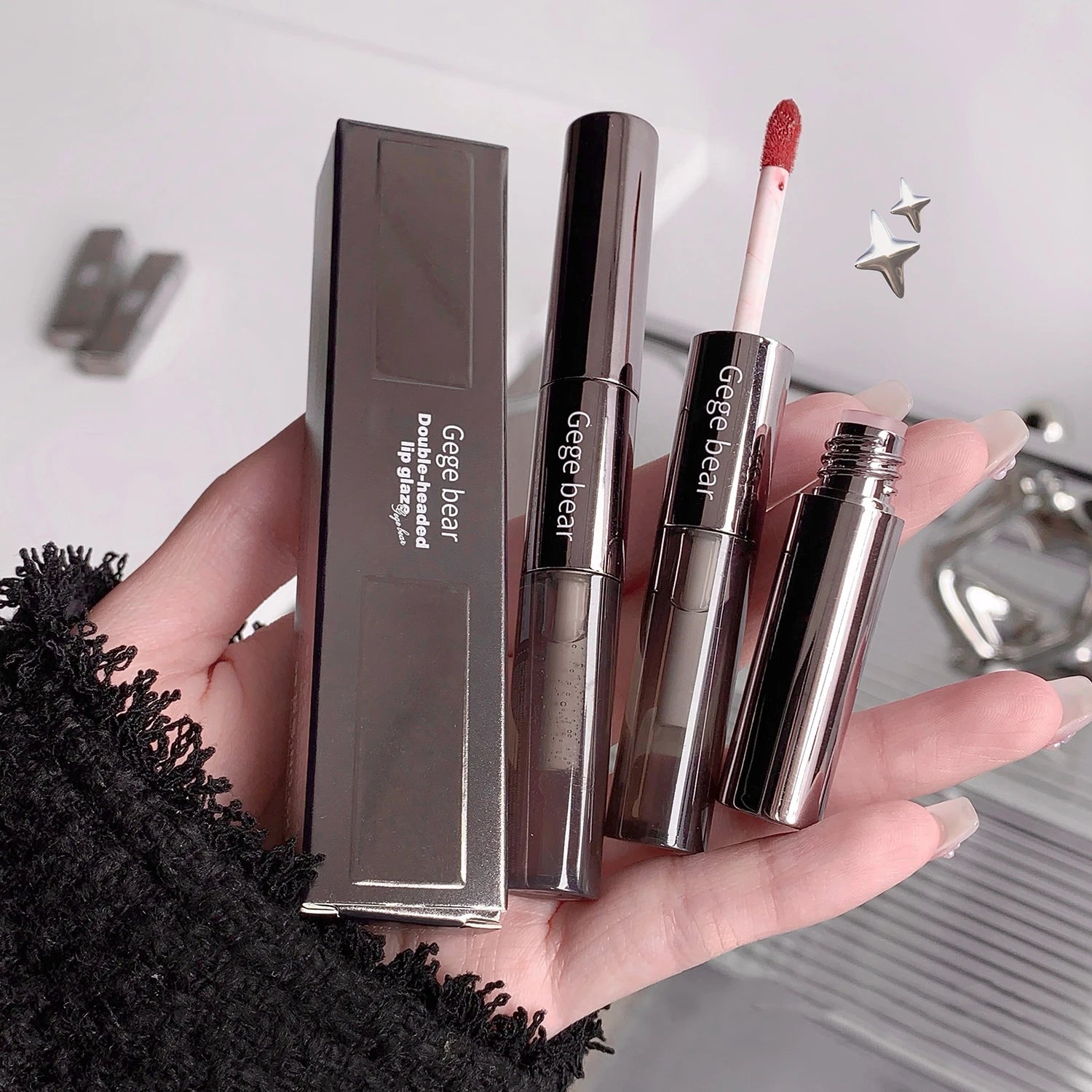 Gegebear Double-ended Lip Glaze Matte Water Mirror Overlay Gloss Qme