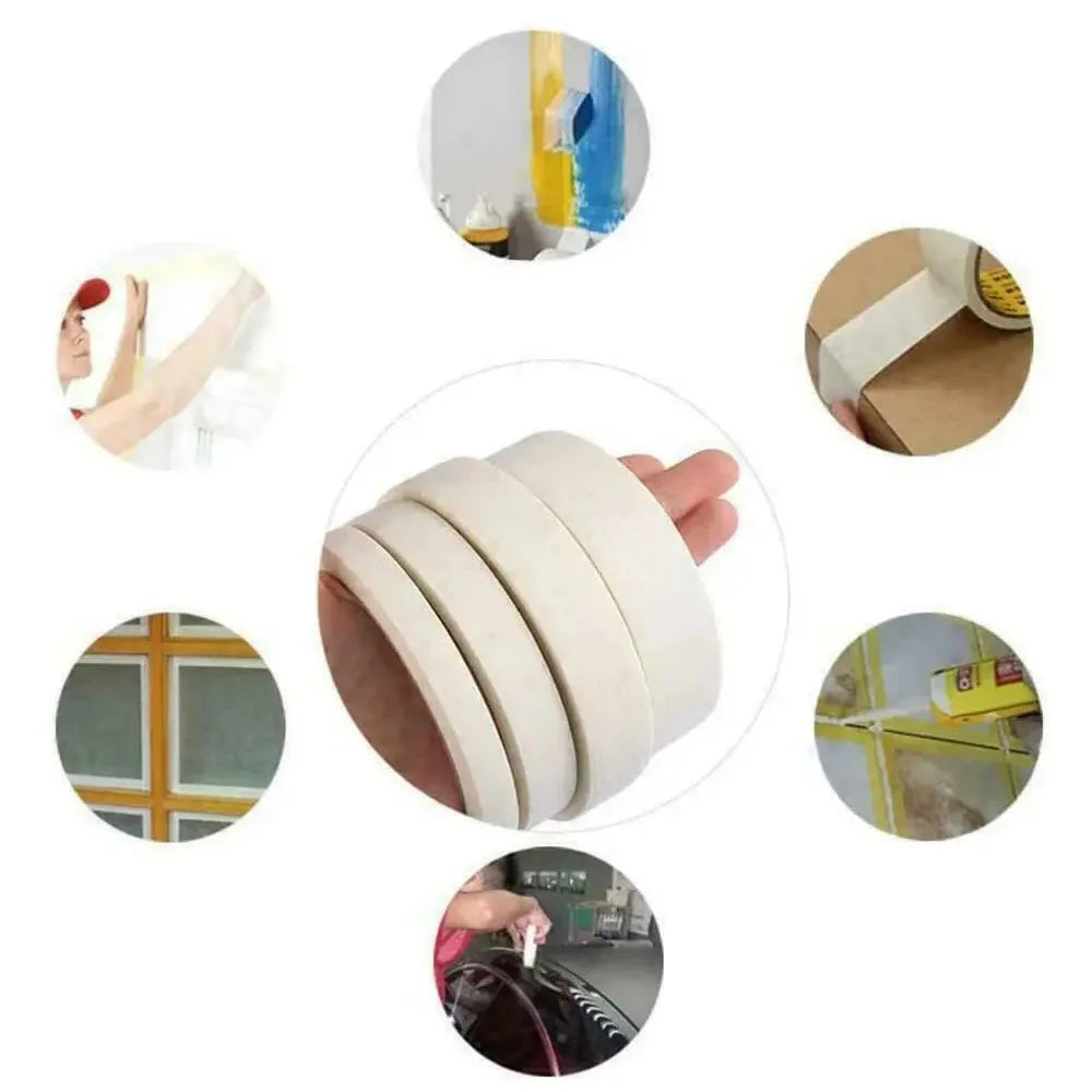 1.96 Inch X 21.8yds White Masking Tape Wide Masking Tape For Safe Wall Painting Office, Labeling, Edge Finishing Qme