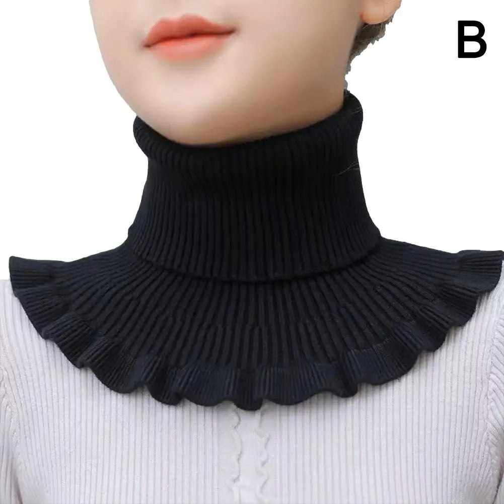 Warm Knitted Fake Collar Woolen Women Turtleneck Knitted False Fake Collar Detachable Neck Scarf Thicken Windproof Fake Collars Qme B