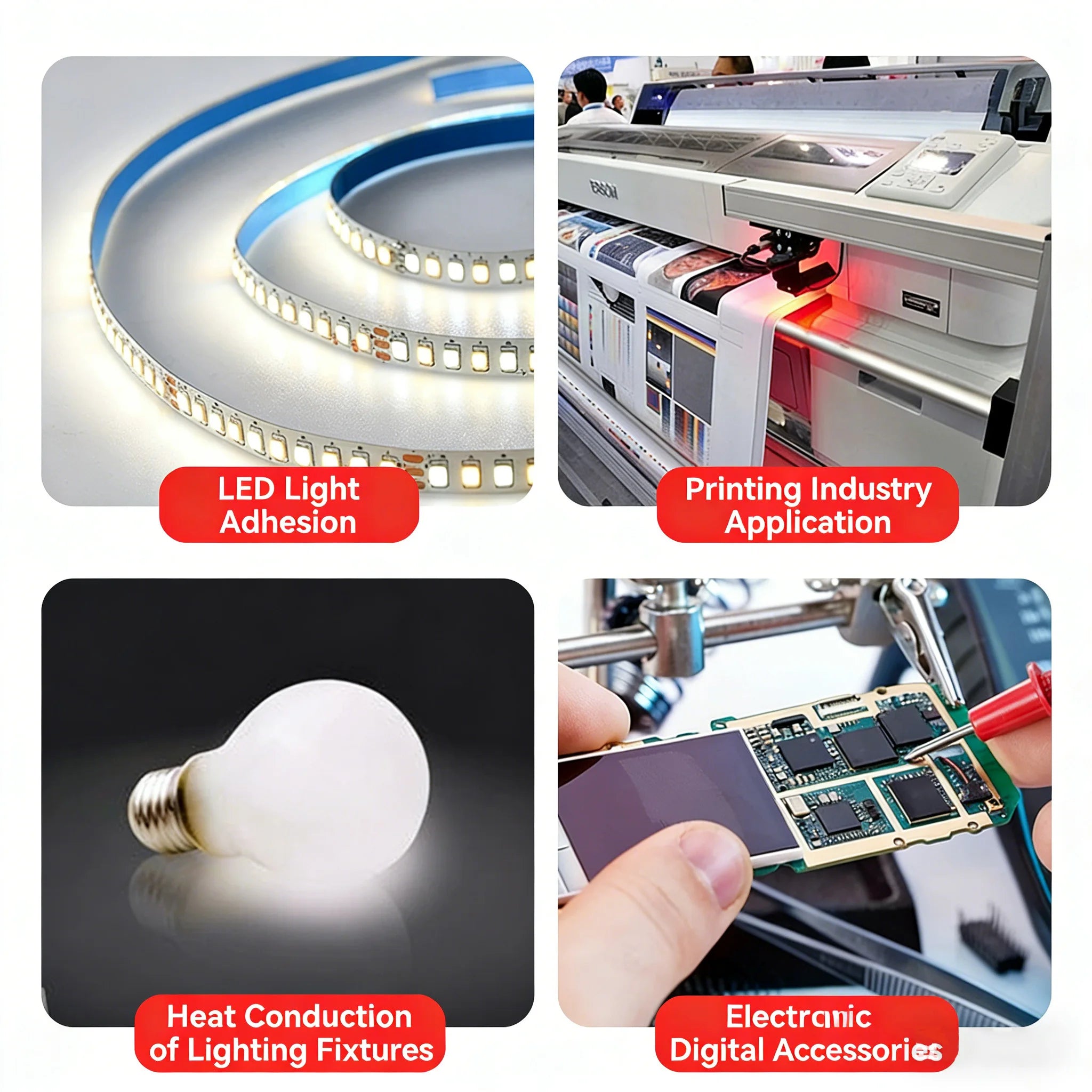 10M Double Sided Thermal Conductive Tape, Heat Resistant -25~130℃ for Automotive/LED/PCB High Adhesion for PCB/Heatsink/GPU Qme
