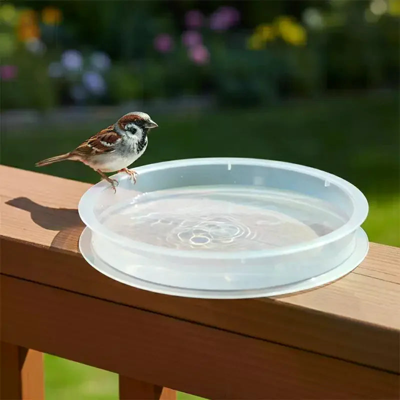 Outdoor Bird Platform Feeder - Hanging Feeding Dish & Bath Tray for Parrots & Wild Birds - Garden & Patio Accessory Qme