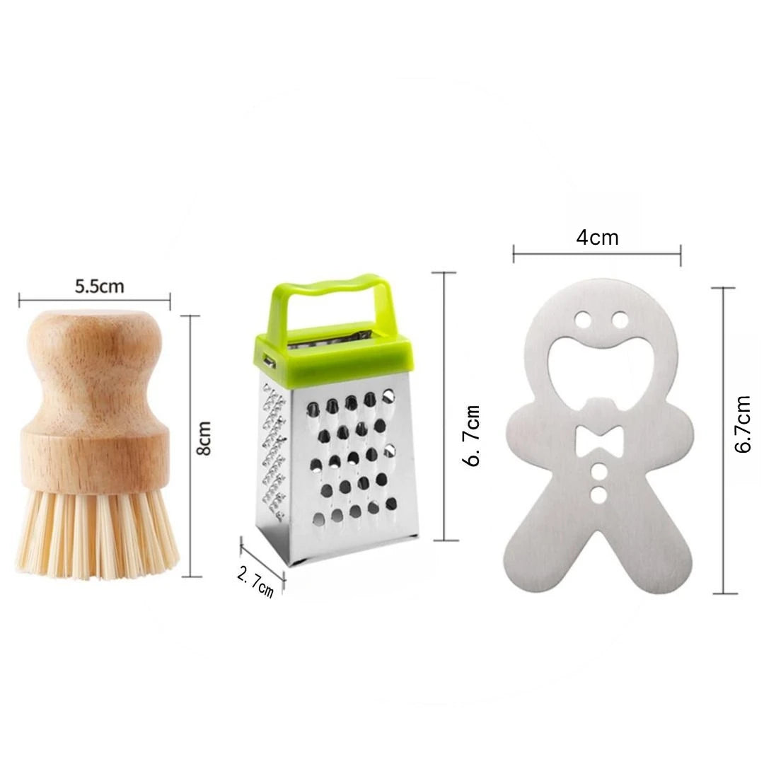 A Lovely Cat Paw Doll Keychain Beer Opener Pendant, Multi Function Vegetable Cutting Grater, Household Kitchen Dish Scrub Brush Qme
