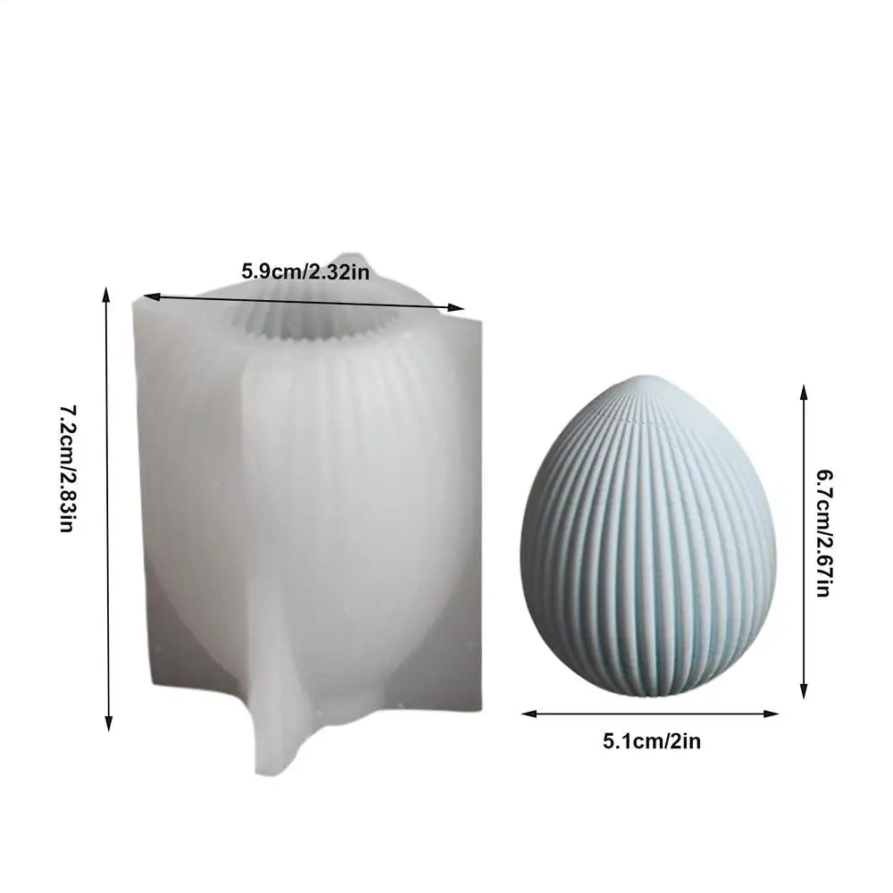 Ribbed Egg Rabbit Ear Candle Mold Aesthetic Silicone Mould Geometric Qme D China Mainland