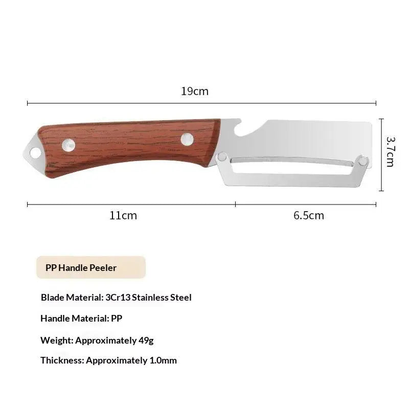 Durable And Smooth Wooden Multi Functional Vegetable Peeler With Ergonomic Handle For Peeling And Slicing Fruits/Vegetables Qme A1