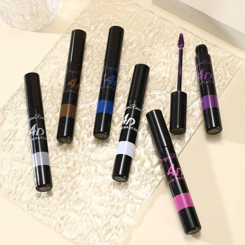 Colored Mascara Makeup 4D Silky Natural Long Eyelashes Mascara Waterproof Long-lasting Extension Thick Lasting Curling Mascara Qme