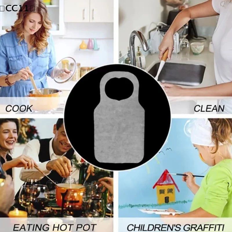 10 Disposable Apron Hotpot Oil-proof Anti-fouling Adults Bib Portable Qme