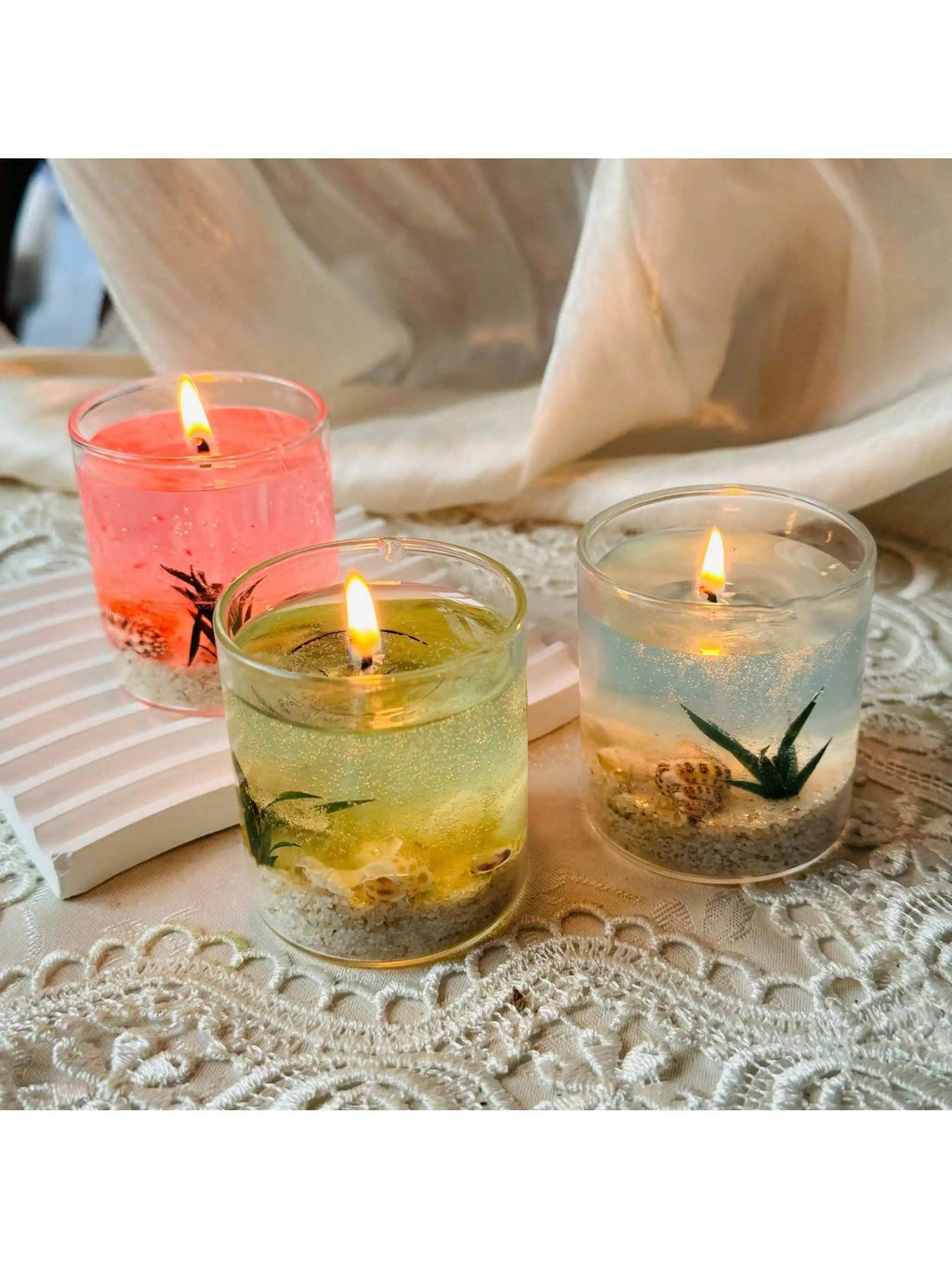 Box Crystal Cup Jelly Scented Candle Ocean Life Series Random Qme