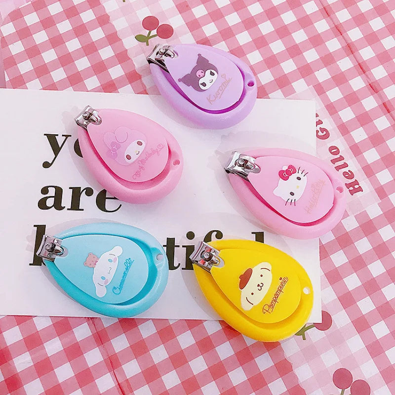 Hello Kitty Kuromi Nail Clippers Foldable Nail Clippers for Home Use Cute Nail Clippers for Students Qme