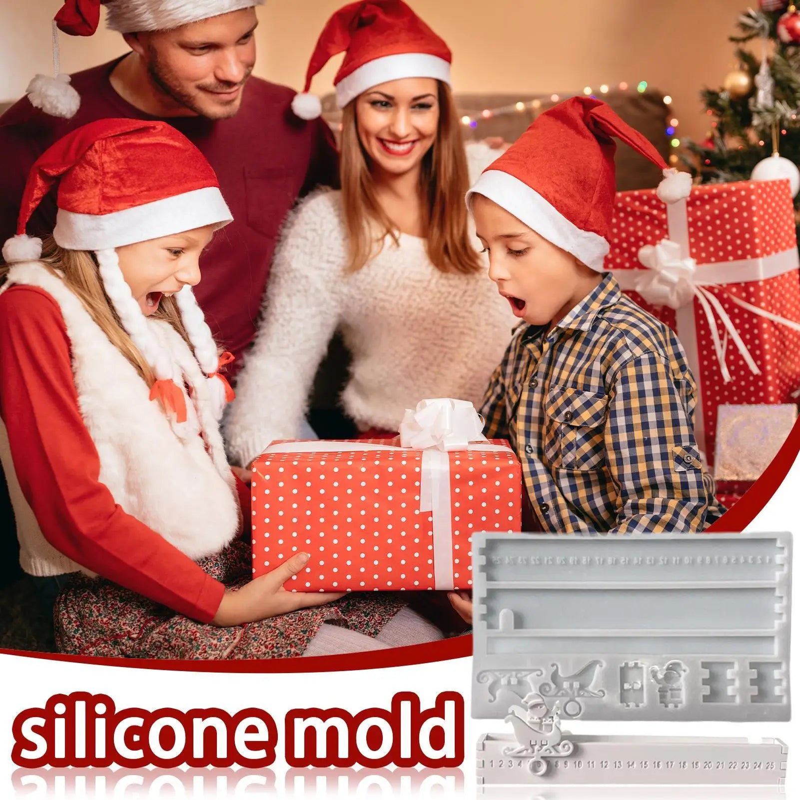 Christmas Advent Mold Calendar Epoxy Resin Molds Easy Release Craft Qme