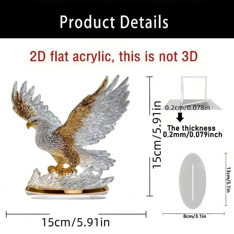 Flapping Eagle 2D Table Decoration Modern Animal Vase Figurine Qme ONE SIZE