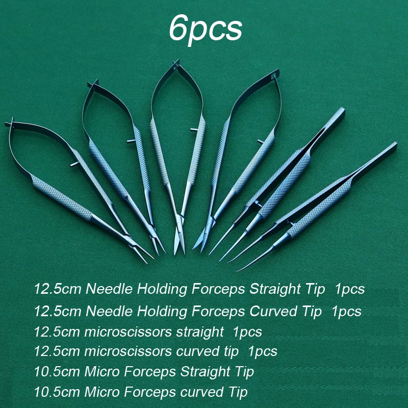 Ophthalmic Tools Striaght Curved Scissors Needle Holder Micro Forceps Qme b