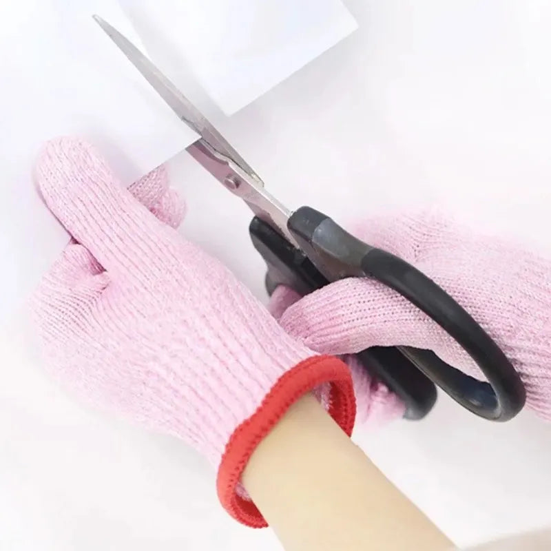2PCS Kids HPPE Level 5 Cut Resistant Gloves Woodworking Labor Class Protection for Boys Girls Preschool Primary School Students Qme