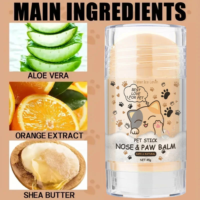 45g Dog Nose and Paw Balm Dog Paw Cream Cats Dogs Paw Protector Cream Pet Feet Moisturizer Pet Crack Feet Repair Pet Accessories Qme