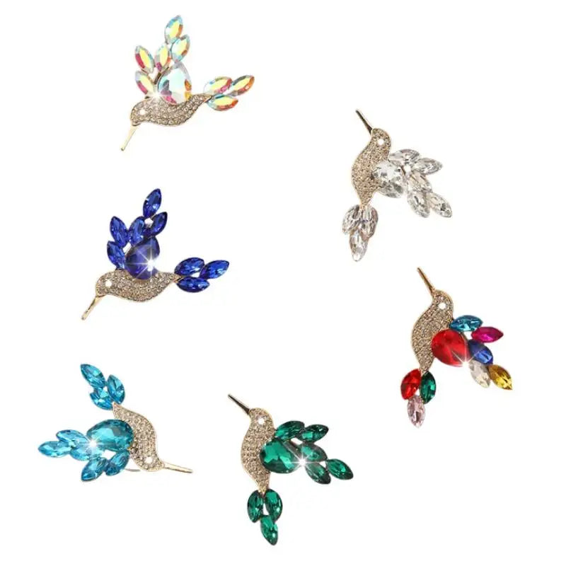 Rhinestone Bird Brooch for Women Sparkling Crystal Pin Fashion Jewelry for Coat Party Banquet Accessory Qme