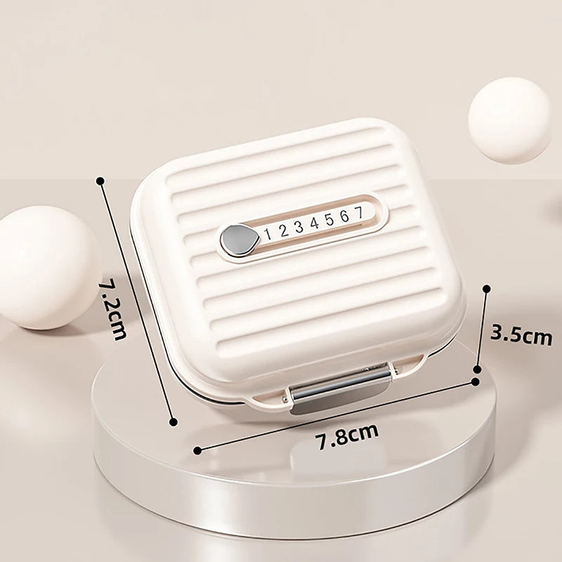 Mini Pill Box Travel Lightweight 7 Compartment Medicine Organizer Qme white small