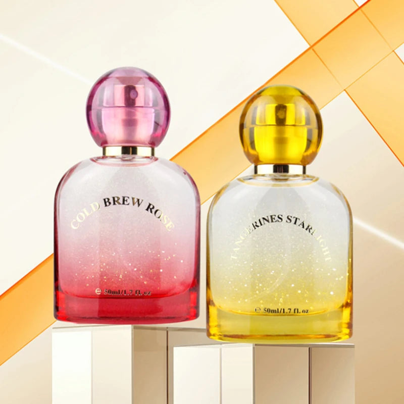 Luxury Rose Gold Shimmer Perfume Long Lasting Floral Woody Scent Qme