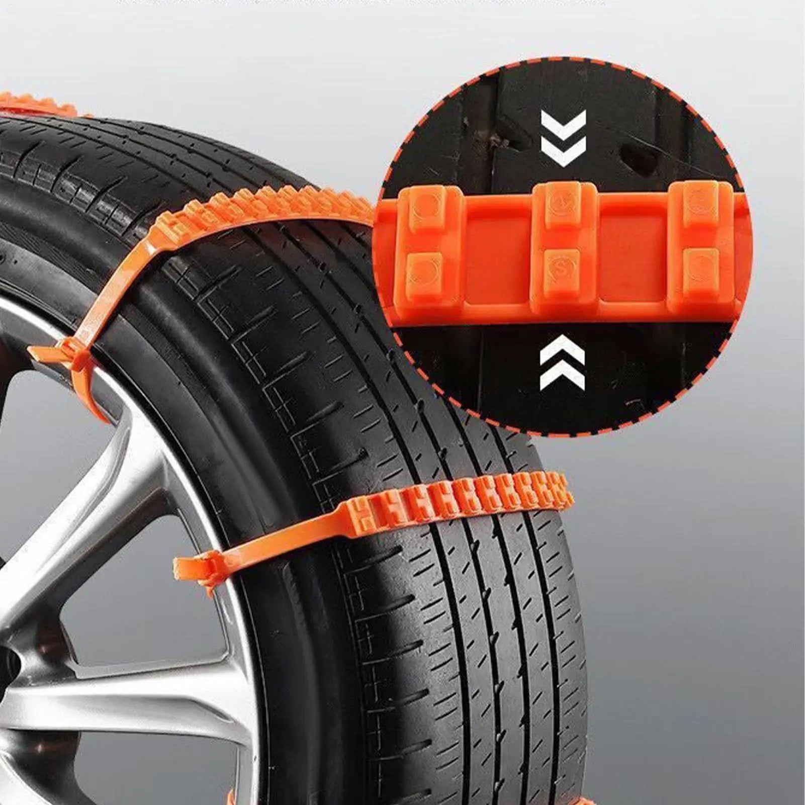 Snow Tire Chains 10 Pieces Automotive Tire Zip Ties for Snow Wheel Anti-Slip Chains for Sedan SUV Truck Outdoor Winter Driving Qme