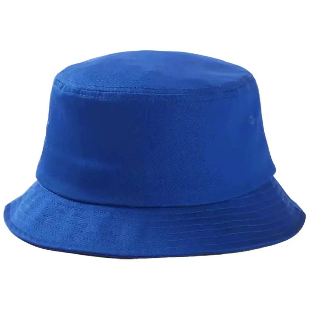 Fisherman Hat Solid Sun Bucket Hats Fot Men Women Anti-UV-Protection Qme Blue