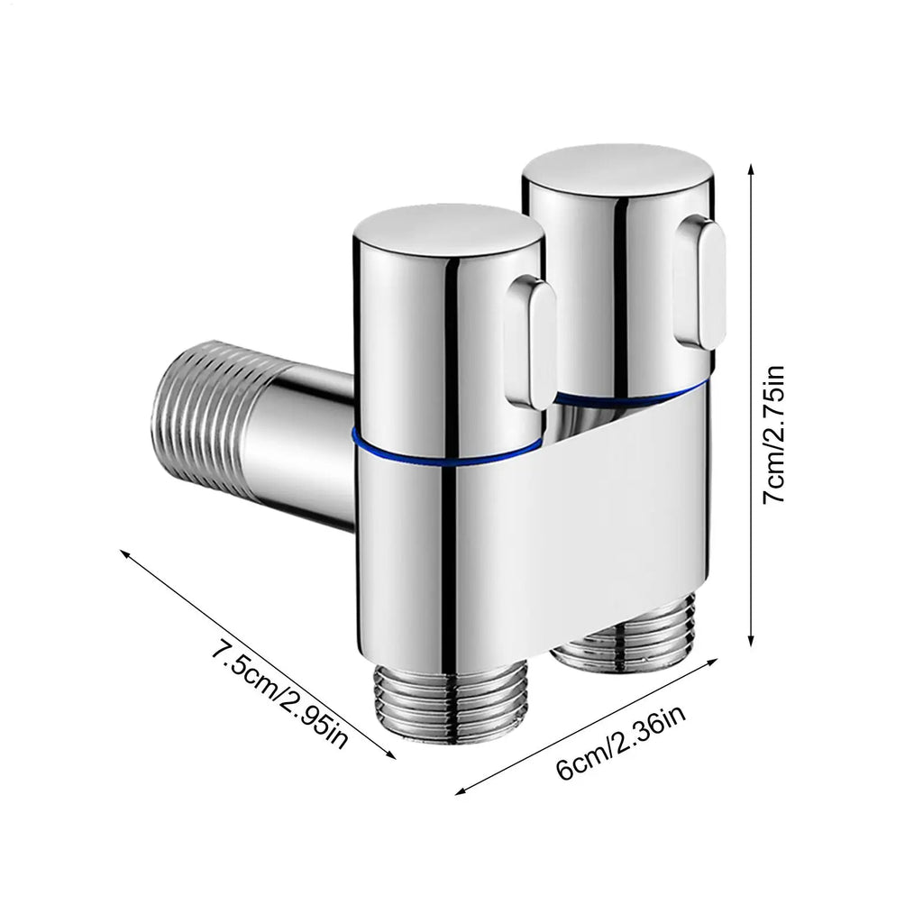 2 Way Water Valve Zinc Alloy Multi-functional Outlet 2-Way Filling Qme