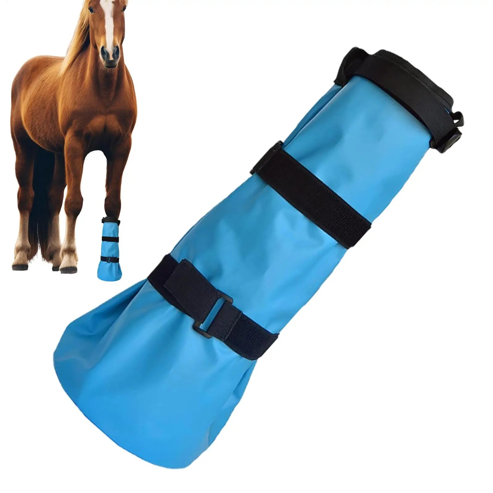 Horse Hoof Boots Hooves Care Bucket Sack with EVA Pad Hoof Soaking Bag with Straps for Stable Pasture Farm Ranch Daily Care Show Qme