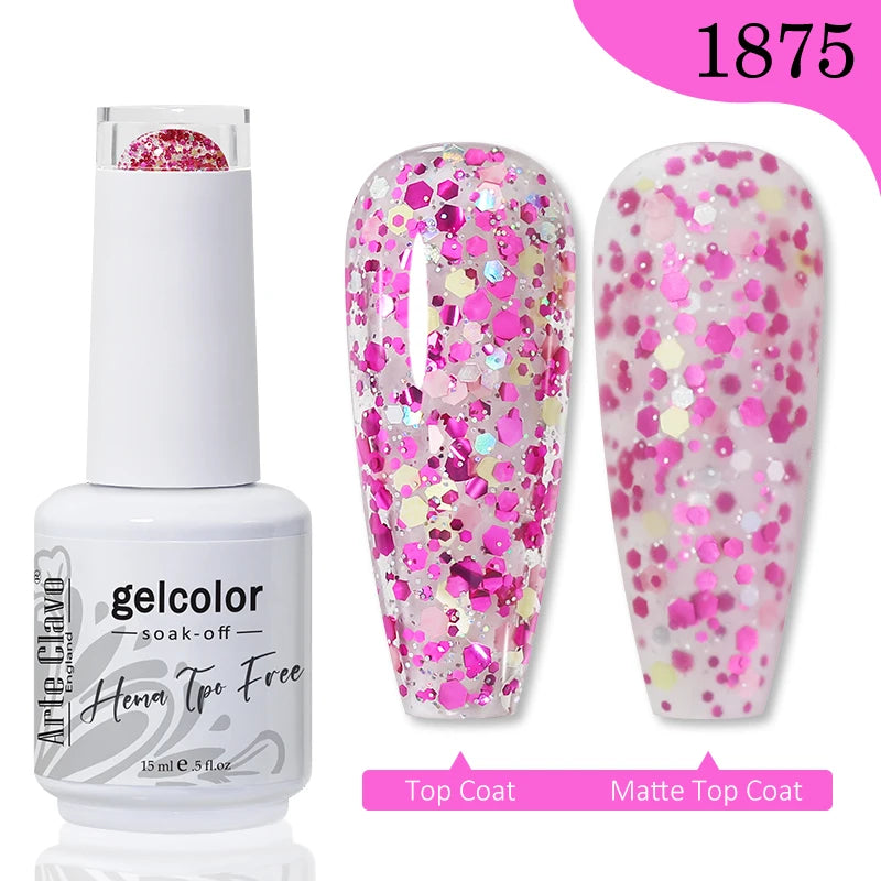 Arte Clavo Crystal Crushed Diamond Pink Blue Gel Nail Polish 2026