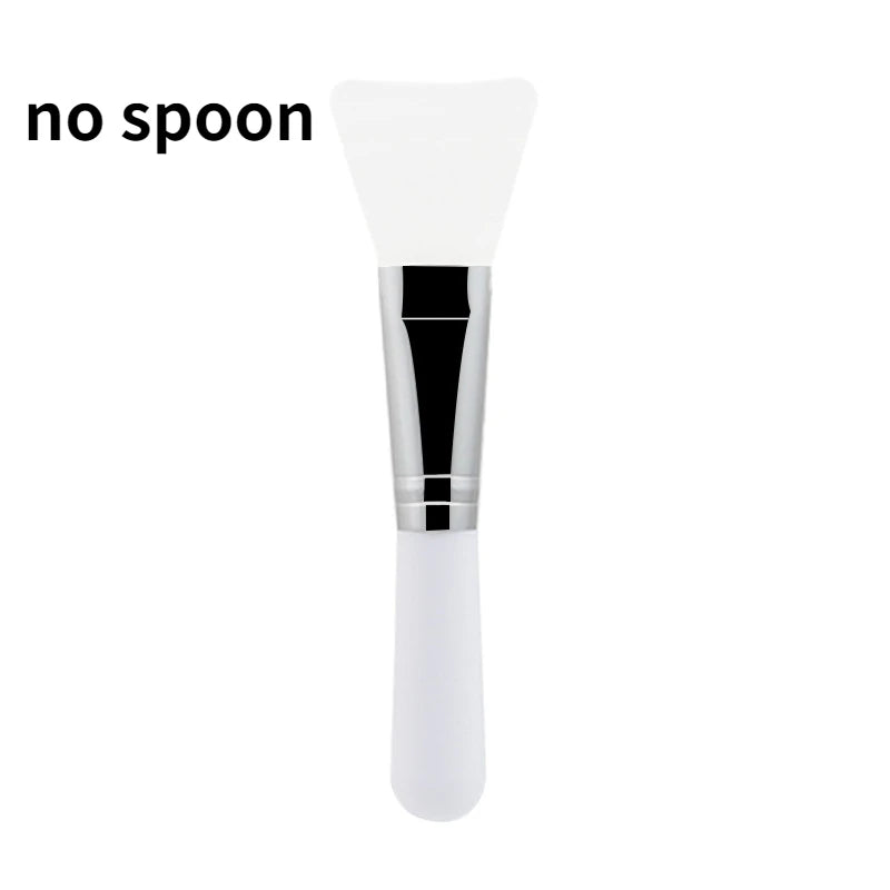 1PC Professional Double Ending Soft Bristle Silicone Wear-resistant Facial Flexible Mask Brush Skin Care Cleaning Beauty Tools Qme White Silicone
