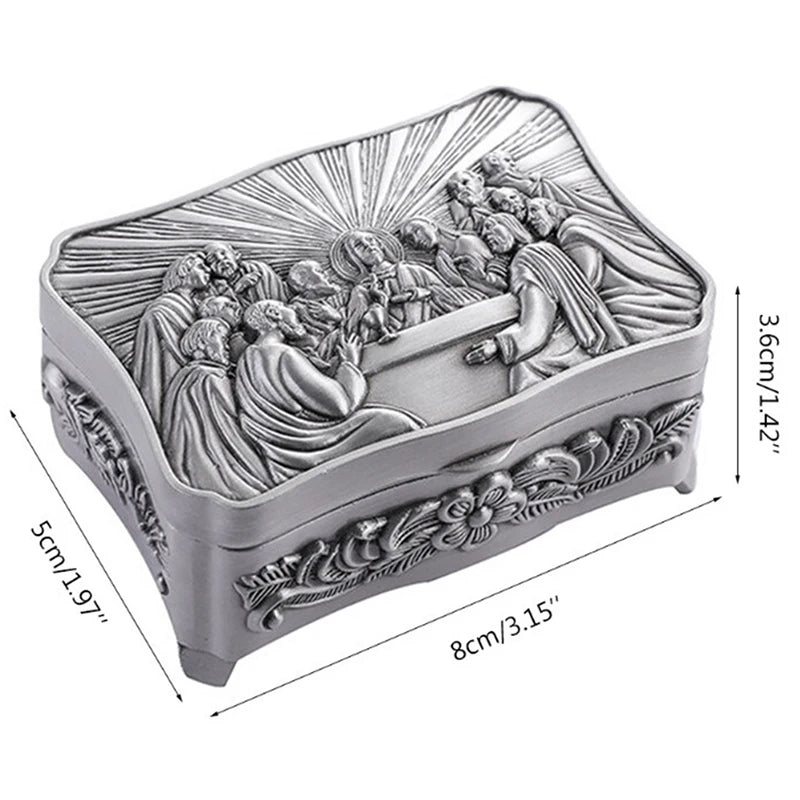 Rosary Jewelry Storage Box Soft Lining Anti-scratch Organizer for Necklaces Earrings Devotees Qme A1