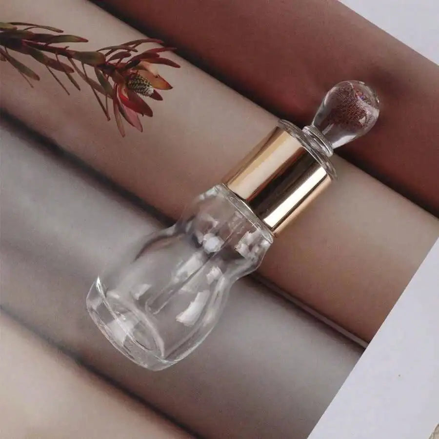 Refillable Transparent Glass Essential Oil Perfume Bottle Mini Sample Qme