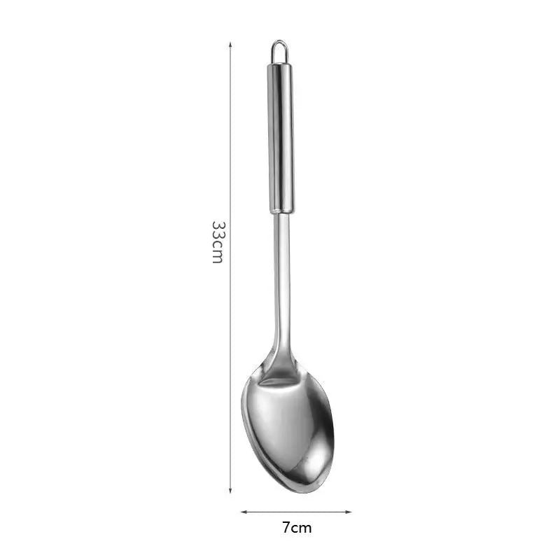 Stainless Steel Turner Long Handle Slotted Shovel Non-stick Steak Qme A7