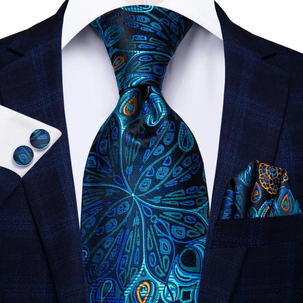Dark Green Paisley Plaid Tie Men Groom Wedding Sage Mint Necktie Qme SN-1593