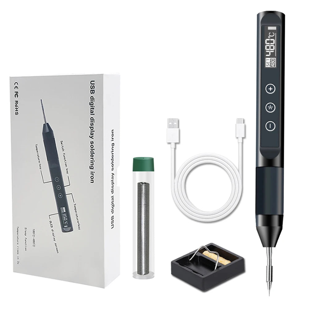 X210 Digital USB Soldering Iron Temperature Adjustable Smart Electric Qme X210 SET1
