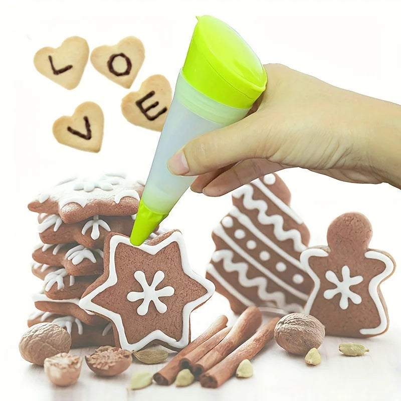Cake Decoration Pen, Silicone Food Writing Detachable DIY Cake Sugar Coating Pen Chocolate Cake Qme