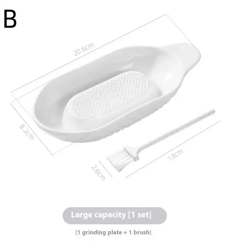 White Simple Ceramic Ginger Grater Tool Hand Grinder Garlic Masher Qme B