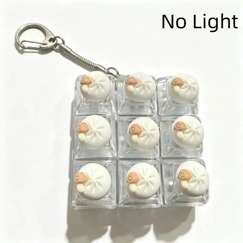 Keyboard Fidget Toy Keychain with LED Light 9 Button Clicker Anti Anxiety Stress Relief Toy for Party Favors Gifts Qme A3 one size